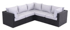 Minnesota 5-Piece Outdoor Patio Set with 3 Corner Chairs & 2 Armless Chairs - Hand-Woven Resin Wicker, Olefin Fabric, UV & Weather Resistant - Grey | Ensemble Minnesota 5 pièces pour la terrasse - gris | MIN2GPK5
