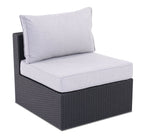 Minnesota 6-Piece Outdoor Patio Set with 3 Corner Chairs, 2 Armless Chairs & Ottoman - Hand-Woven Resin Wicker, Olefin Fabric, UV & Weather Resistant - Grey | Ensemble Minnesota 6 pièces pour la terrasse - gris | MIN2GPK6