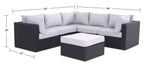 Minnesota 6-Piece Outdoor Patio Set with 3 Corner Chairs, 2 Armless Chairs & Ottoman - Hand-Woven Resin Wicker, Olefin Fabric, UV & Weather Resistant - Grey | Ensemble Minnesota 6 pièces pour la terrasse - gris | MIN2GPK6