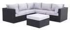 Minnesota 6-Piece Outdoor Patio Set with 3 Corner Chairs, 2 Armless Chairs & Ottoman - Hand-Woven Resin Wicker, Olefin Fabric, UV & Weather Resistant - Grey | Ensemble Minnesota 6 pièces pour la terrasse - gris | MIN2GPK6