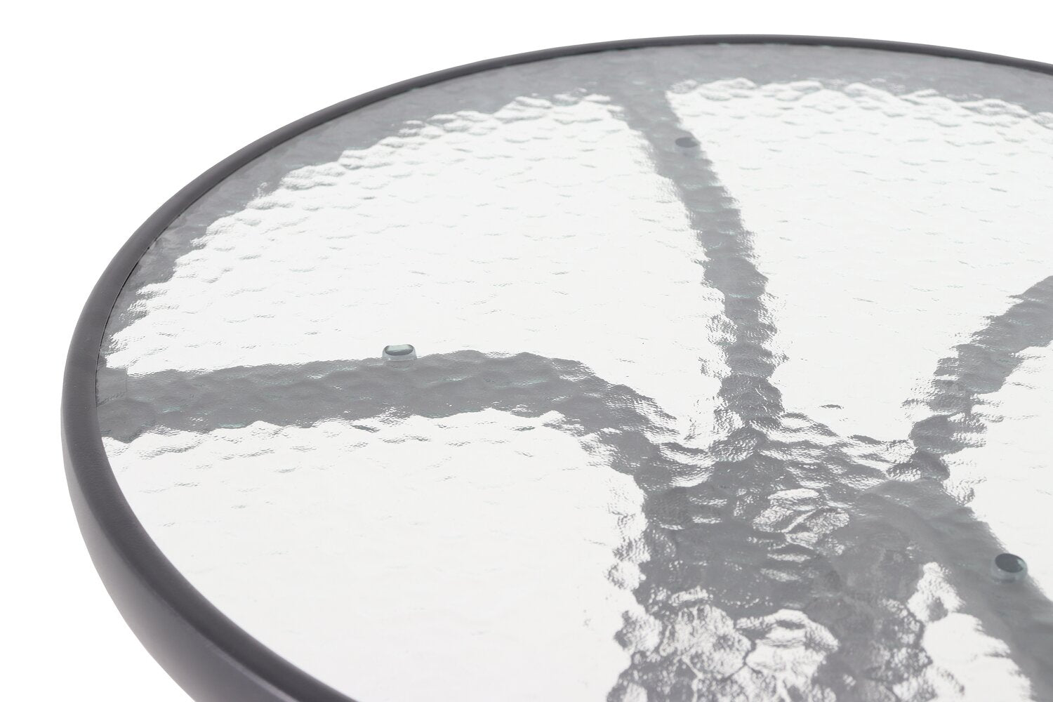 Paris Outdoor Patio Bistro Table - Round, Glass Table Top, Powder Coated Steel Frame - Black | Table bistro Paris pour la terrasse à l’extérieur - dessus de table rond en verre, armature en acier doté d’un revêtement en poudre - noire