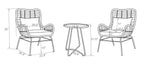 Maki 3-Piece Outdoor Patio Conversation Set with 2 Chairs & Round Metal End Table - Hand-Woven Resin Wicker, UV & Weather Resistant - Natural| Coin-repas pour la terrasse Maki 3 pièces | MAKI3SET