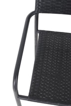 Paris Outdoor Patio Bistro Chair - Hand-Woven Resin Wicker, UV & Weather Resistant - Black | Chaise bistro Paris pour la terrasse à l’extérieur - osier en résine tressé à la main, résistante aux rayons UV et aux intempéries - noire