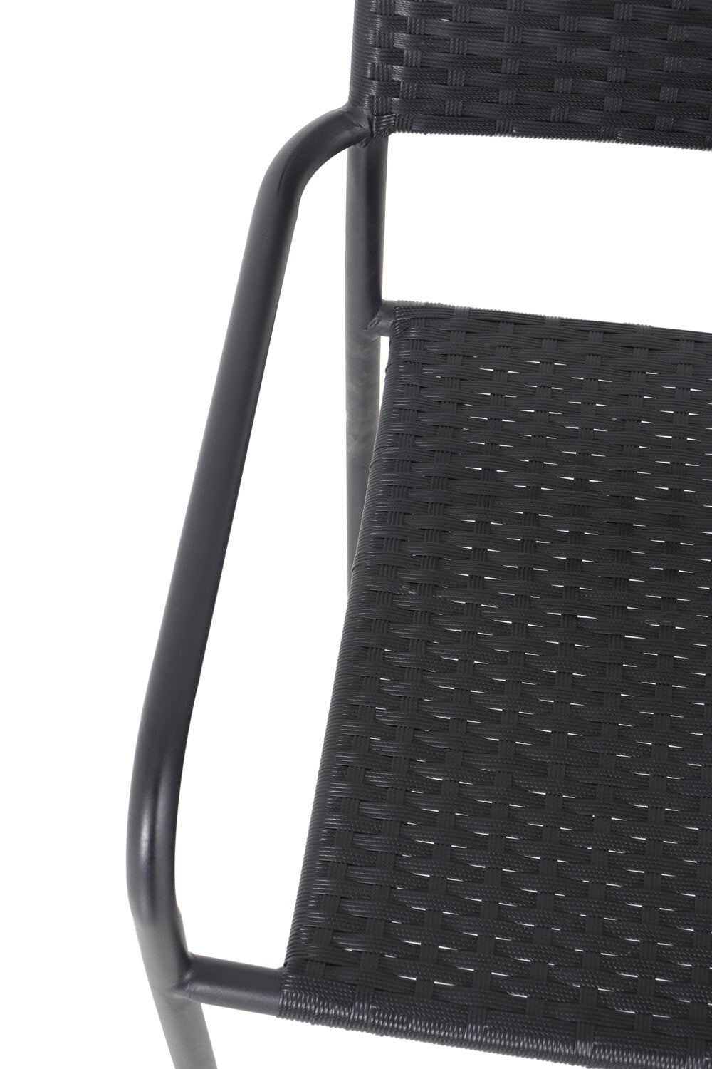 Paris Outdoor Patio Bistro Chair - Hand-Woven Resin Wicker, UV & Weather Resistant - Black | Chaise bistro Paris pour la terrasse à l’extérieur - osier en résine tressé à la main, résistante aux rayons UV et aux intempéries - noire
