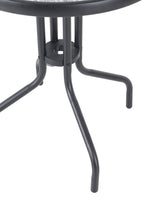 Paris Outdoor Patio Bistro Table - Round, Glass Table Top, Powder Coated Steel Frame - Black | Table bistro Paris pour la terrasse à l’extérieur - dessus de table rond en verre, armature en acier doté d’un revêtement en poudre - noire