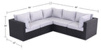 Minnesota 5-Piece Outdoor Patio Set with 3 Corner Chairs & 2 Armless Chairs - Hand-Woven Resin Wicker, Olefin Fabric, UV & Weather Resistant - Grey | Ensemble Minnesota 5 pièces pour la terrasse - gris | MIN2GPK5
