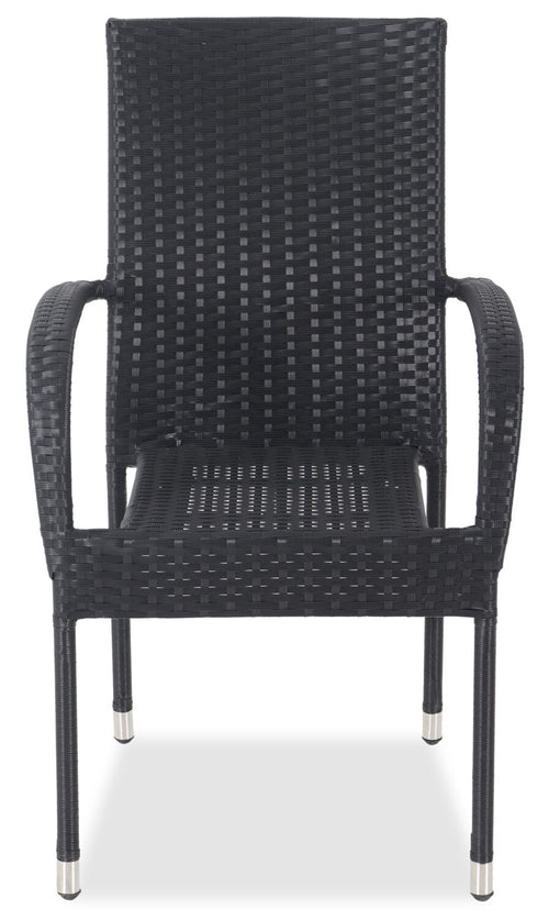 Arizona Outdoor Patio Chair - Hand-Woven Resin Wicker, UV & Weather Resistant - Black | Chaise Arizona pour la terrasse à l’extérieur - osier en résine tressé à la main, résistante aux rayons UV et aux intempéries - noire