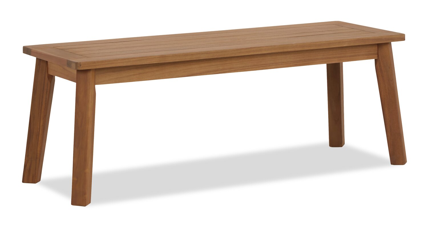 Bern Outdoor Patio Bench - 46"W, Acacia Wood & Polyrethane Finish - Natural | Banc Bern pour la terrasse à l’extérieur - 46 po (L), acacia et fini en polyuréthanne - naturel