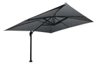 Solar Cantilevered Patio Umbrella - 137"W x 84"H, Steel, Hand Crank, Built-in LED Lights - Grey|Parasol excentré Solar pour la terrasse, 137 po (L) x 84 po (H), acier, manivelle, éclairage à DEL intégré - gris
